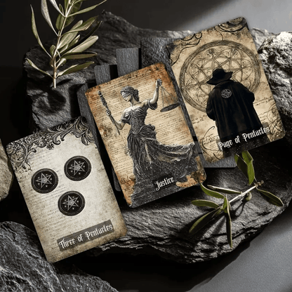 🔥Last Day 49% OFF - 💀🖤Vintage Gothic Tarot Cards Set - 78 Tarot Cards Deck