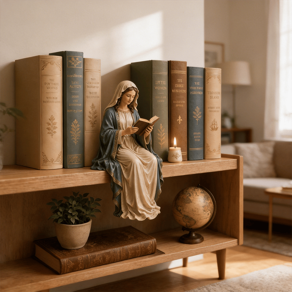 🎁Last Day 49% OFF-📚🕊️ Bring Divine Peace to Your Library. Virgin Mary Reading Figure(7*7*12cm)