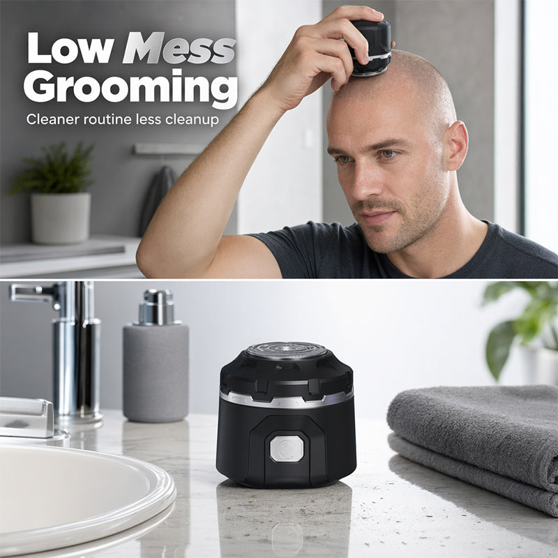 Men's Electric Hair Clipper, Waterproof Shaver, Bald Head Protector, Rechargeable