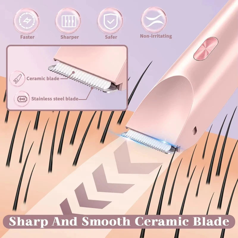 ✨✨Double-headed shaver, unisex pubic hair trimmer, hair clipper, hair removal device.