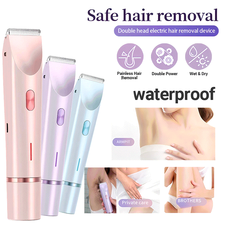 ✨✨Double-headed shaver, unisex pubic hair trimmer, hair clipper, hair removal device.