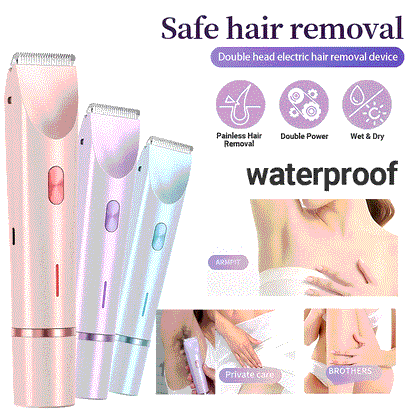 ✨✨Double-headed shaver, unisex pubic hair trimmer, hair clipper, hair removal device.