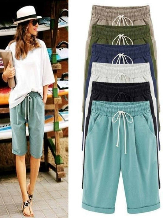 🔥🔥Limited time sale  Women's Casual Loose-Fit Cotton Summer Shorts with Pockets
