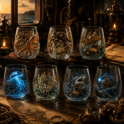 🔥Release The Kraken Pirate Glass Collection🏴‍☠️ — 3-Piece Legendary Ocean Treasure Set
