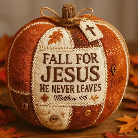🍂“Fall for Jesus” Patchwork Pumpkin(✨Same as the picture)