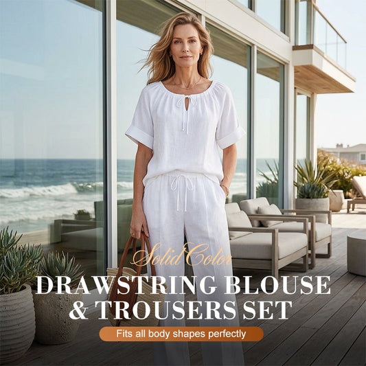 ⏳Time-Limited Special⏰Women's Drawstring Top & Pants 2-Piece Set – Relaxed Fit, Comfortable & Perfect for Lounging or Everyday Style 🌸