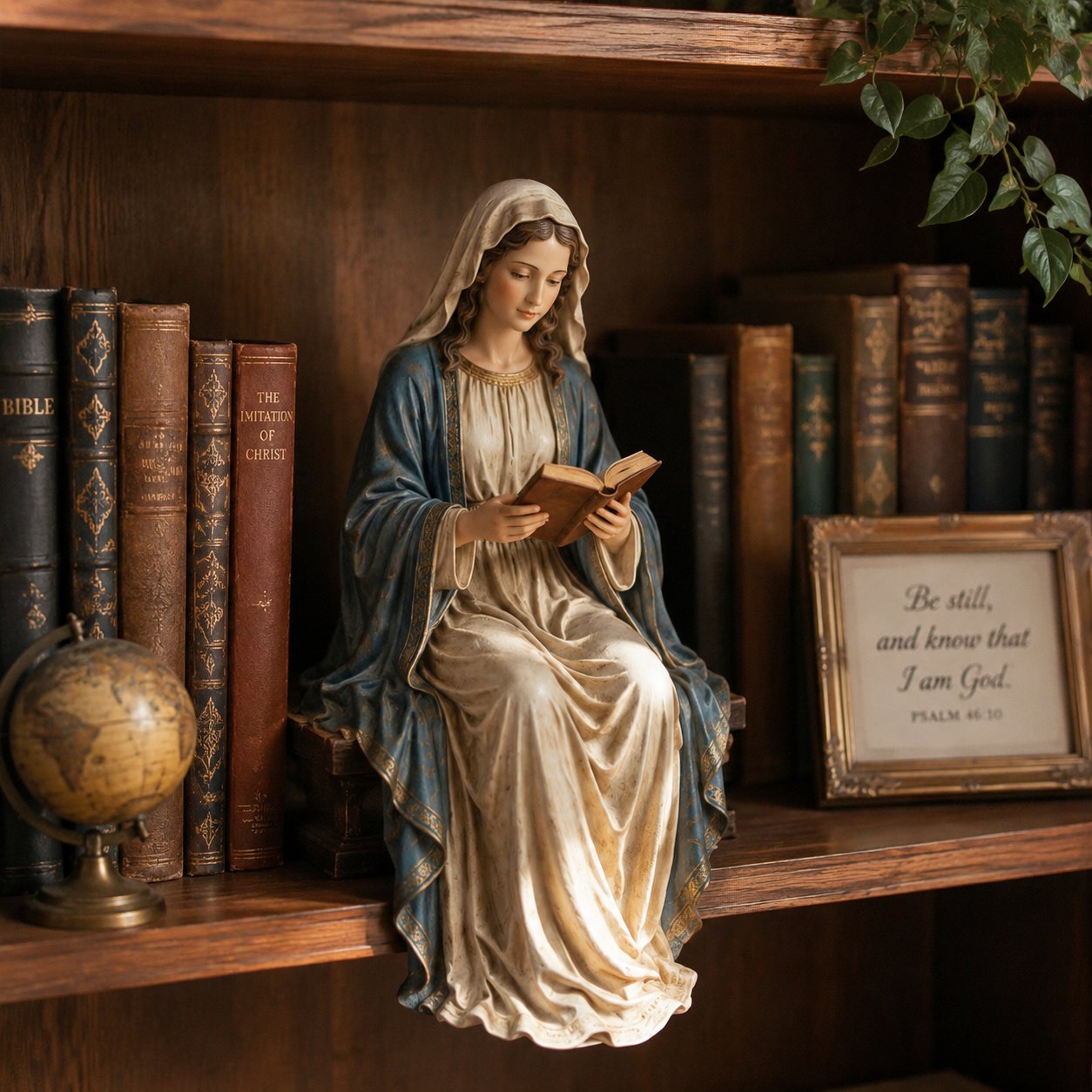 🎁Last Day 49% OFF-📚🕊️ Bring Divine Peace to Your Library. Virgin Mary Reading Figure(7*7*12cm)