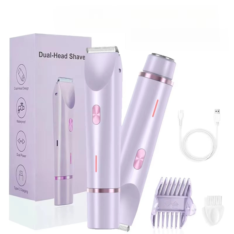 ✨✨Double-headed shaver, unisex pubic hair trimmer, hair clipper, hair removal device.