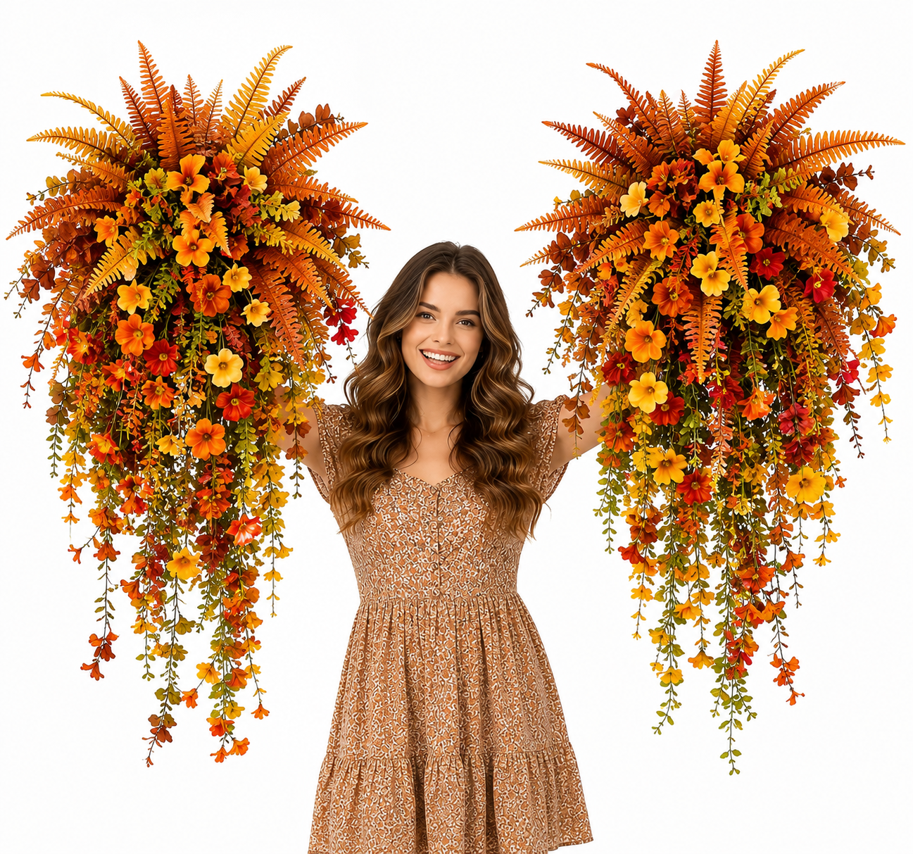 🍂 ARTIFICIAL FALL HARVEST HANGING BASKET