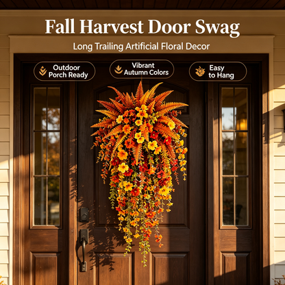 🍂 ARTIFICIAL FALL HARVEST HANGING BASKET