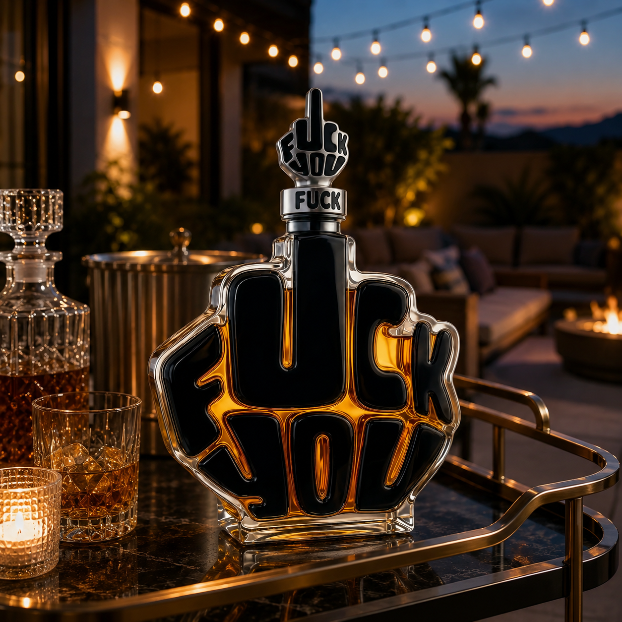 Novelty Middle Finger Whiskey Decanter Set
