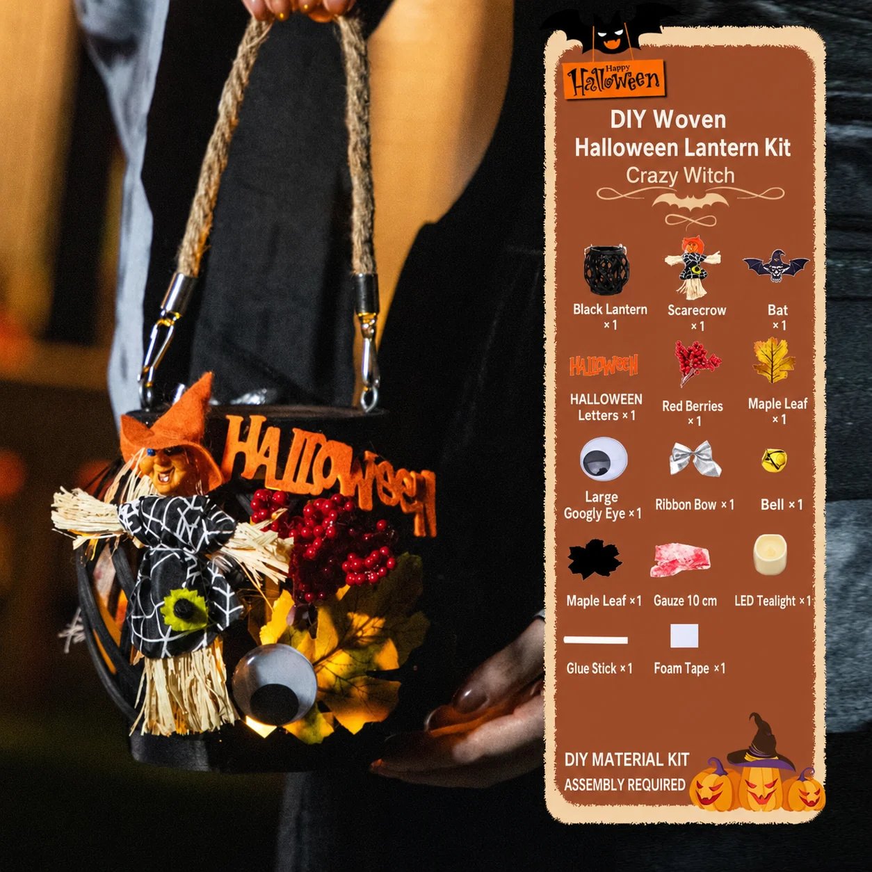 Free shipping🎃DIY Light-Up Halloween Trick-or-Treat Basket Kit👻 Let Kids Create the Basket They’ll Proudly Carry on Halloween Night! ✨
