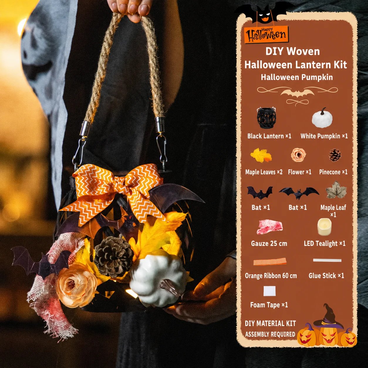Free shipping🎃DIY Light-Up Halloween Trick-or-Treat Basket Kit👻 Let Kids Create the Basket They’ll Proudly Carry on Halloween Night! ✨